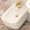 IMEX Essence Contemporary Back To Wall Wall Hung White Bidet - 345 x 300mm small Image 4