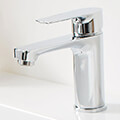 Miller Contemporary Chrome Basin Mixer Tap with Straight Spout - Flat Handle small Image 4