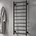 Reina Velino Square Tube Dry Electric Towel Rail - Stainless Steel - 500mm Wide small Image 4