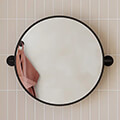 Sensio Chaol Contemporary Round Tiltable Mirror - Black Aluminium Frame - 500 x 500mm small Image 4