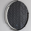 Sensio Aspect Curve Round Black Frame Frontlit LED Mirror with Demister Pad - 600 x 600mm small Image 4