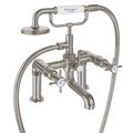 Burlington Guild Traditional Bridge Bath Mixer Tap with Shower Handset and Hose - Crosshead - Deck Mounted small Image 4