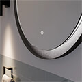 Sensio Hebe Round Backlit LED Mirror with Demister Pad - 600 x 900mm - Black and Silver Frame small Image 4