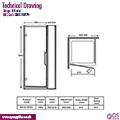 Merlyn 8-Series Reversible Hinged Shower Door with Inline Panel 1950mm High - Aluminium Frame