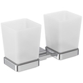 Ideal Standard IOM Square Frosted Glass Tumbler And Chrome Holder small Image 4