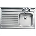 Clearwater Contract Stainless Steel Inset Kitchen Sink with Waste and Drainer 1000mm Length - One Bowl small Image 4