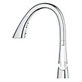 Grohe Zedra Contemporary Pull-Out Kitchen Sink Mixer Tap with Swan Neck Swivel Spout - Flat Handle small Image 4