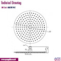 RAK Contemporary Round Fixed Shower Head 250 x 250mm - Wall or Ceiling Mounted