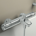 Ideal Standard Ceratherm T25 Thermostatic Chrome Bath Shower Mixer Tap - Knob Handles small Image 4