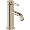 Britton Hoxton Contemporary Basin Mixer Tap with Curved Spout - Stick Handle - Deck Mounted small Image 4