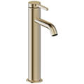 Britton Hoxton Contemporary Tall Basin Mixer Tap with Curved Spout - Stick Handle - Deck Mounted small Image 4