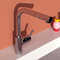 Ideal Standard Gusto L-Shaped Pull-Out Chrome Kitchen Mixer Tap with Swivel Spout - Dual Spray Mode small Image 4