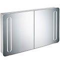 Ideal Standard Aluminium Two Sided LED Mirror Cabinet with Socket - Adjustable Glass Shelves small Image 4