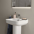 Ideal Standard I.Life-B 450mm Wide 1 Tap Hole Wall Hung Handrinse Basin with Full Pedestal small Image 4