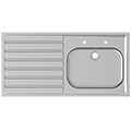 Armitage Shanks Doon Stainless Steel Sink with Drainer - Wall Mounted small Image 4