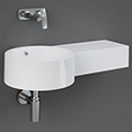 RAK Petit Round Alpine White Wall Hung Basin with Ledge - 765 x 360mm small Image 4