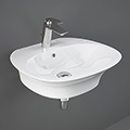 RAK Sensation Alpine White 1 Taphole Wall Hung Oval Basin small Image 4