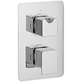 Vado DX Phase Concealed Thermostatic Chrome Shower Valve - 2 Controls - Rectangular Trim small Image 4