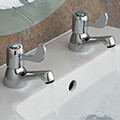 Vado Astra Contemporary Chrome Finish Basin Pillar Taps - Knob or Lever Handles small Image 4