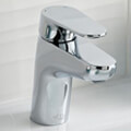 Vado Axces Ava Contemporary Chrome Mono Basin Mixer Tap with Push Waste - Flat Handle small Image 4