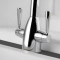 Deva Carlow Contemporary Kitchen Sink Mixer Tap with Swan Neck Swivel Spout - Stick Handles small Image 4