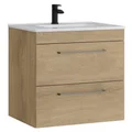 Kartell K-Vit Dove Contemporary Wall Hung Vanity Unit with Basin - 2 Drawer - 610 x 588mm small Image 4