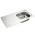 Clearwater Basic Stainless Steel Inset Kitchen Sink with Drainer and Waste - 1 Bowl small Image 4