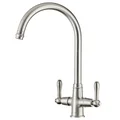 Clearwater Broadway Traditional Bridge Mono Kitchen Mixer Tap with Swan Neck Spout - Lever Handles small Image 4