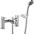 Deva Ethos Contemporary Bridge Bath Filler Tap - Flat Handles and Spout - Deck Mounted small Image 4