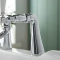 Deva Georgian Traditional Bridge Bath Filler Tap with Curved Spout - Ceramic Handles - Deck Mounted small Image 4