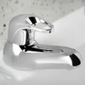 Deva Lace Contemporary Pair Of Chrome Bath Taps - Loop Lever Handles - Deck Mounted small Image 4