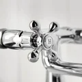 Deva Tudor Traditional Bridge Bath Filler Tap with Long Spout - Crosshead Handles - Deck Mounted small Image 4