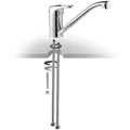 Deva Lace Ergonomic Chrome Kitchen Sink Mixer Tap with Swivel Spout - Loop Handle small Image 4