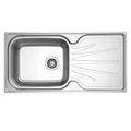 Clearwater Deep Blue Stainless Steel Inset Kitchen Sink with Drainer and Waste - 1 Bowl small Image 4