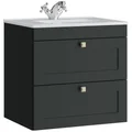 Kartell K-Vit Sanctuary Traditional Wall Hung Vanity with Basin - 2 Drawer small Image 4