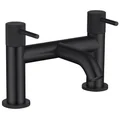 Joseph Miles Fenace Bridge Bath Mixer Tap - Curved Spout - Knurled Stick Handles small Image 4