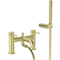 Joseph Miles Zeal Contemporary Bath Mixer Tap with Shower Handset - Fluted Stick Handles small Image 4