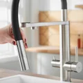 Deva Clarity 3 in 1 Boiling Water Mixer Tap with Filter - Swan Neck Swivel Spout small Image 4