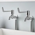 Deva Lever Action Pair of Traditional Chrome Bib Taps small Image 4