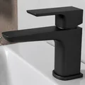 Joseph Miles Kamada Matt Black Cloakroom Basin Mixer Tap with Click-Clack Waste - Flat Handle small Image 4
