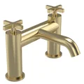 Tavistock Cohort Contemporary Bridge Bath Mixer Tap with Curved Spout - Deck Mounted small Image 4