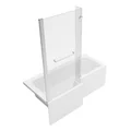 Joseph Miles Anson L-Shaped Shower Bath with Screen and Return Panel - 1700 x 850mm small Image 4