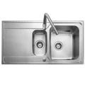 Rangemaster Iconica Stainless Steel Inset 1.5 Bowl Kitchen Sink with Drainer - 950 x 508mm small Image 4