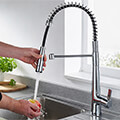 Bristan Axia Professional Eco-Start Pull Down Kitchen Mixer Tap with Detachable Swivel Spout small Image 4