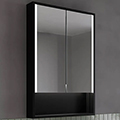 Sensio Sydney Black Aluminium Open Shelf LED Mirrored Cabinet - 2 Door - 600 x 900mm small Image 4