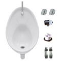 Lecico Atlas White Urinal Bowl - Exposed Pipework small Image 4