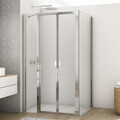 Kudos Divera Bifold Shower Door with Inline Panel and Pull Handle - Aluminium Frame small Image 4