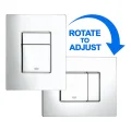 Grohe Skate Cosmopolitan Rectangular Chrome Toilet Flush Plate with Dual Button - 156 x 197mm small Image 4