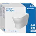 Geberit Selnova Back-to-Wall Rimfree Pan with Soft Close Quick Release Seat - 360 x 530mm small Image 4