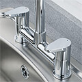 Bristan Quest Contemporary Chrome Bridge Kitchen Mixer Tap - Tapered Handles small Image 4